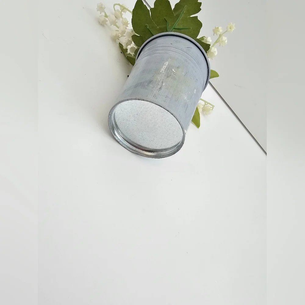 Vintage Inspired Faux Lily of the Valley in Galvanized Metal Bucket Cottagecore
